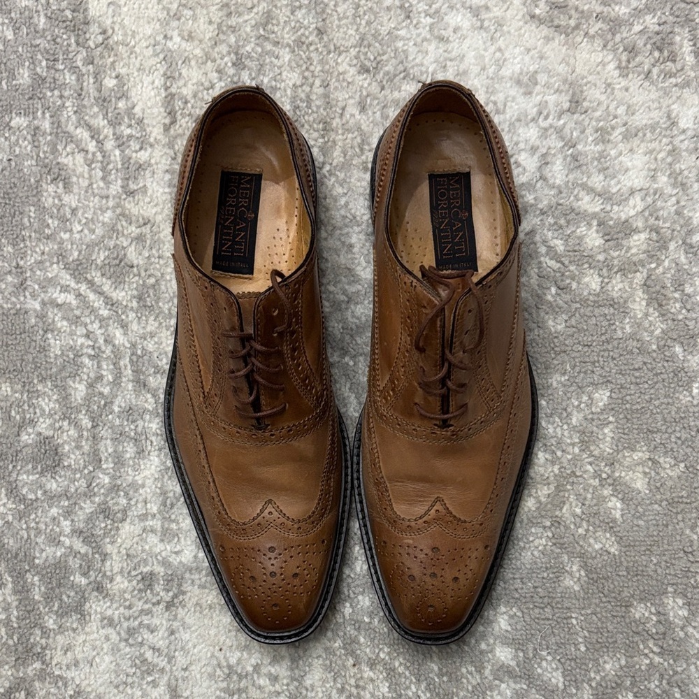 Florentini Tan Leather Oxford Shoes sz 10.5 EUC